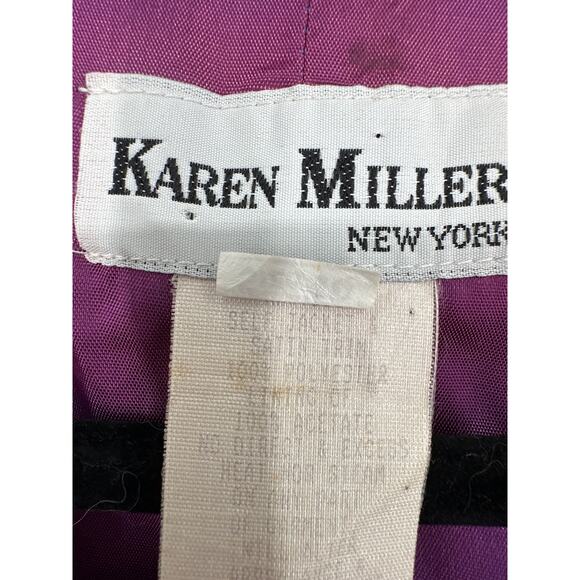 80s Vintage Jacket Womens Medium Blue Cobalt Satin Trim Snap Front Retro 90s - Picture 7 of 11